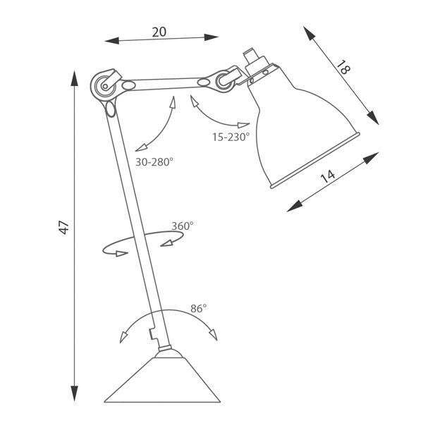 N205 Bordslampa Matt & Vit & Koppar