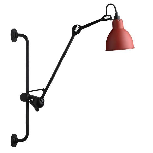 N210 V&auml;gglampa Matt Svart & Matt R&ouml;d