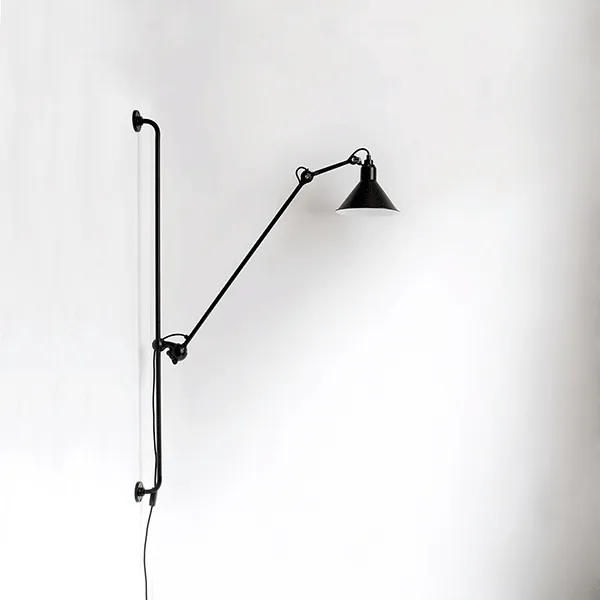 N214 Væglampe Mat Sort/Mat Sort/Kobber