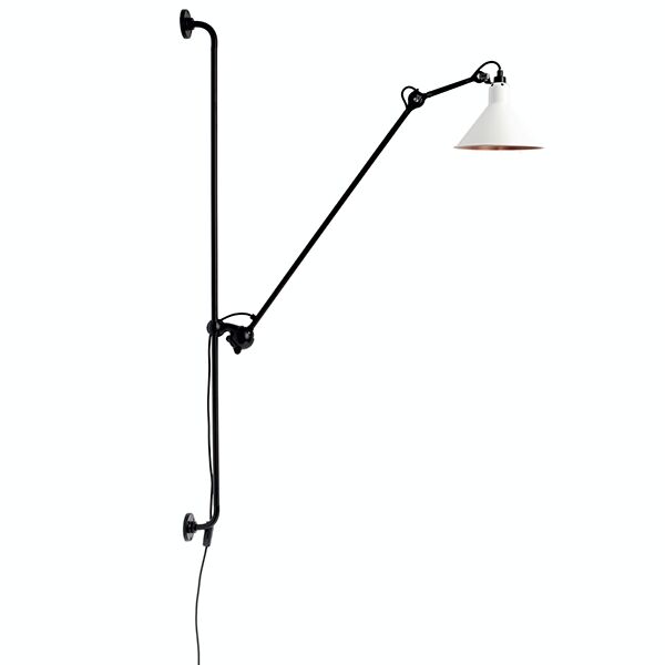 Matt Vit V&auml;gglampa Matt/Svart/Koppar
