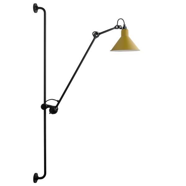 N214 V&auml;gglampa Matt Svart & Matt Gul