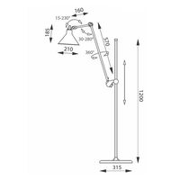 N215 Floor Lamp Matt Black & Matt Red