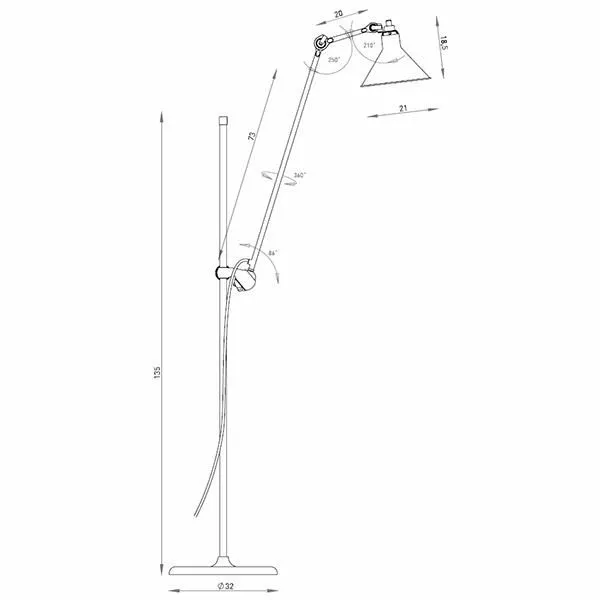 N215 Floor Lamp Matt Black & Matt Yellow