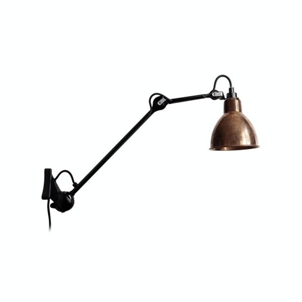 N222 V&auml;gglampa Matt Svart & R&aring; Koppar