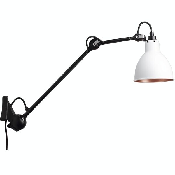 N222 V&auml;gglampa Matt Svart och Vit/ Koppar