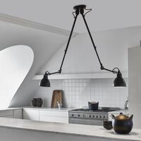 N302 Loftlampe Double Mat Sort & Mat Gul