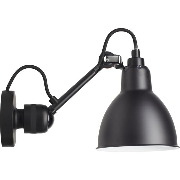 N304 Wandlamp Mat, Zwart Bekabeld