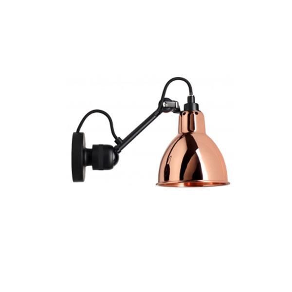 N304 V&auml;gglampa Matt Svart & Koppar Fastkopplad