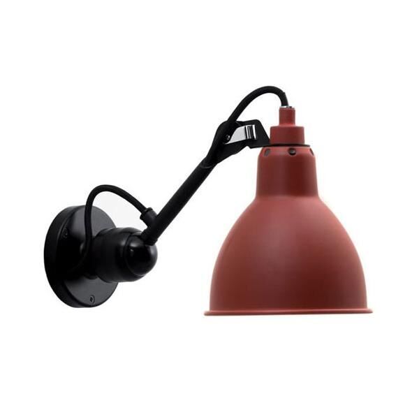 N304 V&auml;gglampa Matt Svart & Matt R&ouml;d Fastkopplad
