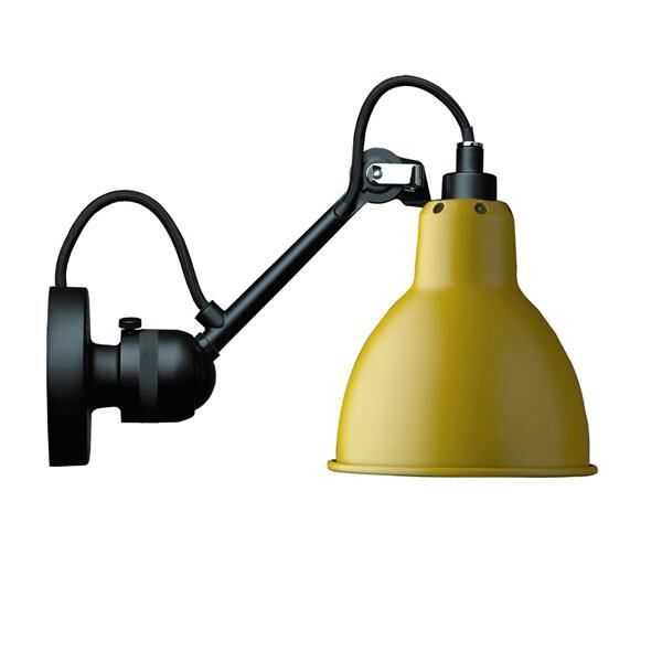 N304 V&auml;gglampa Matt Svart & Matt Gul Fastkopplad