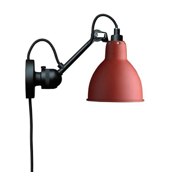 N304 Vglampe Mat Sort & Mat Rd Med Ledning