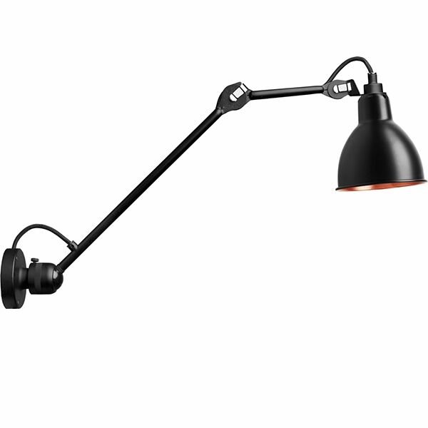 N304 Matt V&auml;gglampa Matt/Svart/Koppar Fastkopplad