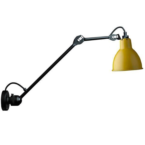 N304 L40 V&auml;gglampa Matt Svart & Gul Fastkopplad