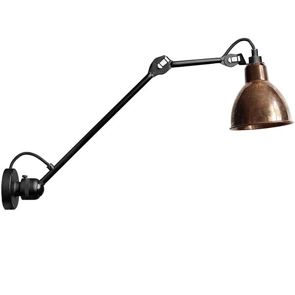 N304 L60 V&auml;gglampa Matt Svart & R&aring; Koppar Hardwired