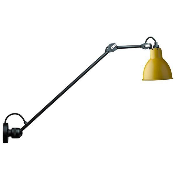 N304 L60 V&auml;gglampa Matt Svart & Gul Fastkopplad
