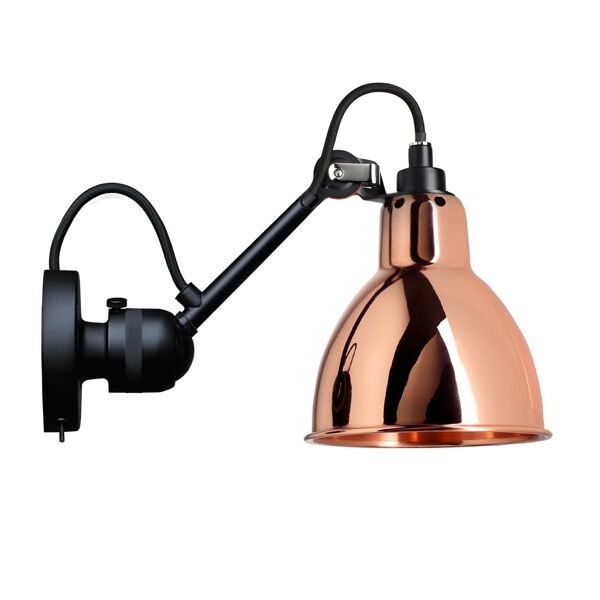 N304 V&auml;gglampa Matt Svart & Koppar Med P&aring;/Av