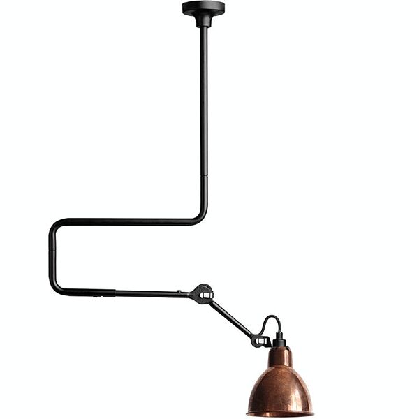 N312 Taklampa Matt Svart/ R&aring; Koppar