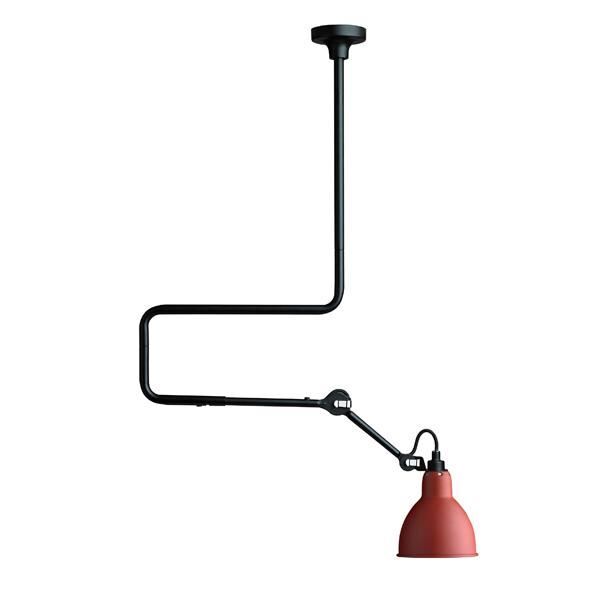 N312 Taklampa Matt Svart & R&ouml;d