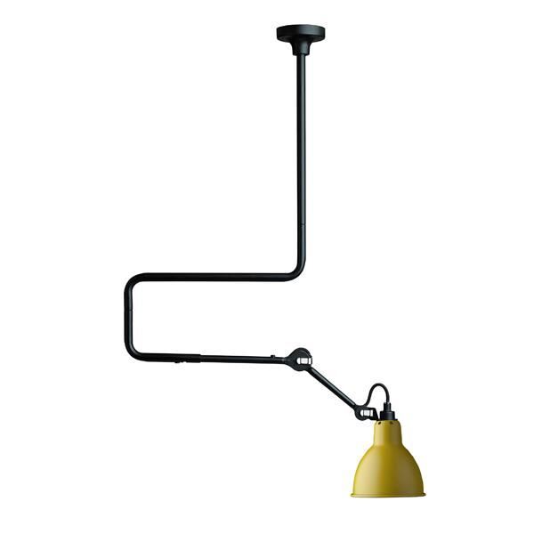 N312 Taklampa Matt Svart & Gul