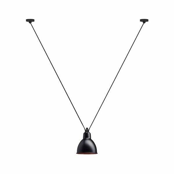 N323 Taklampa Matt Svart/ Koppar Rund