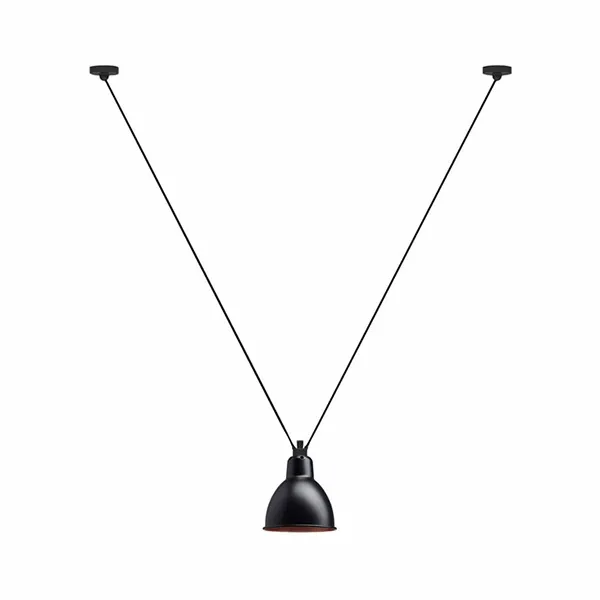 N323 Pendant Matt Black/ Copper Round