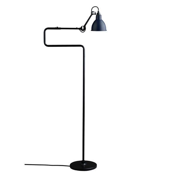 N411 Golvlampa Matt Svart & Matt Bl&aring;