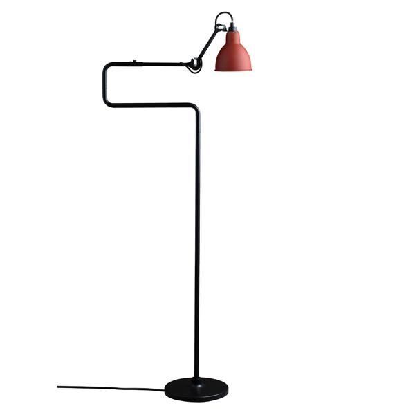 N411 Golvlampa Matt Svart & Matt R&ouml;d