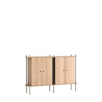 Regalschrank Doppel Eiche/Warmgrau