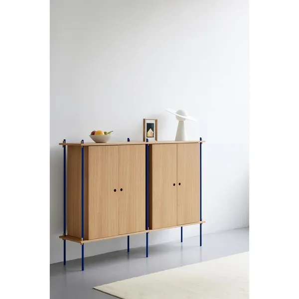 Regalschrank Doppelt Geräucherte Eiche/Dunkelblau