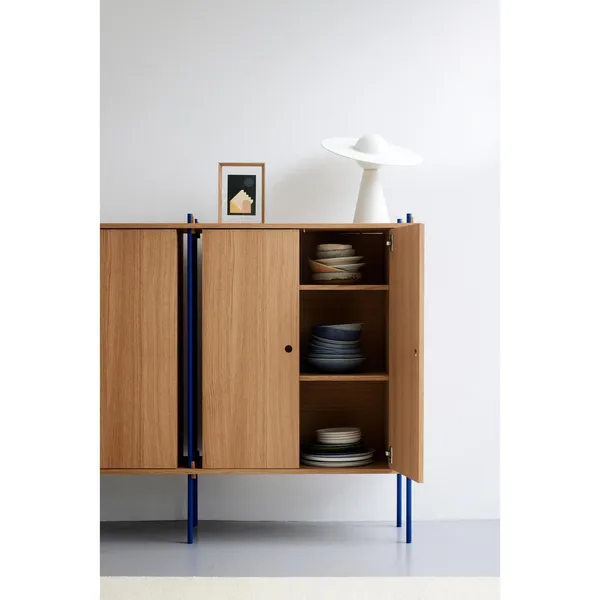 Regalschrank Doppelt Geräucherte Eiche/Dunkelblau