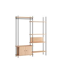 Shelving Hallway Bookcase Double Oak/ Black