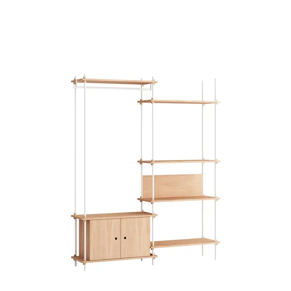 Shelving Hallway Bookcase Double Oak/ White