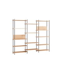 Shelving Wide Bookcase High Oak/ Black
