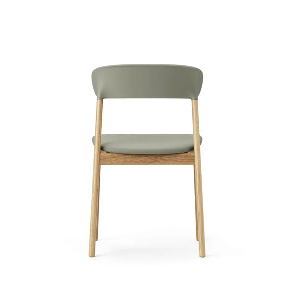 Herit Dining Chair Leather Upholstered Oak/Dusty Green