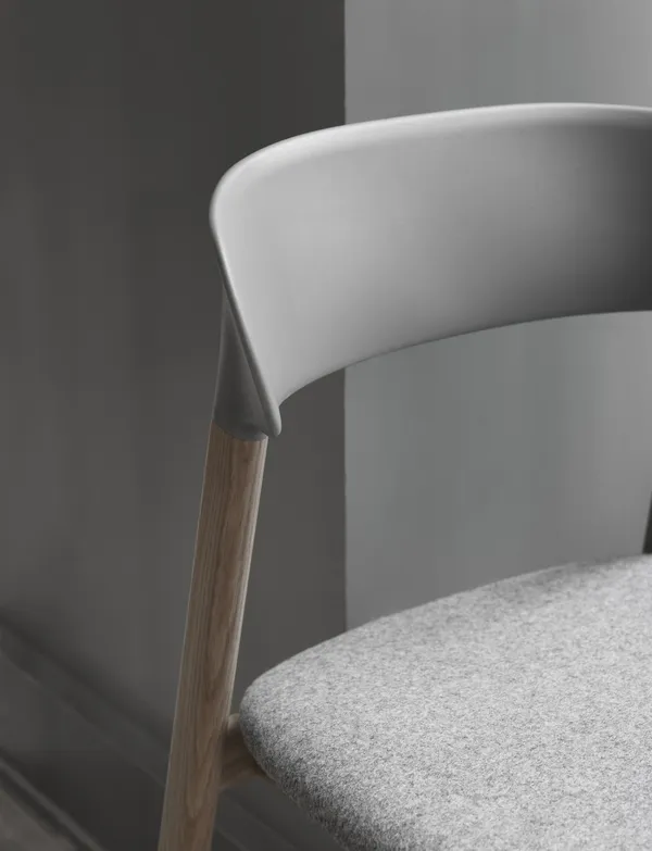 Herit Dining Chair Leather Upholstered Oak/Dusty Green
