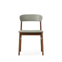 Herit Dining Chair Leather Upholstered Smoked Oak/Dusty Green