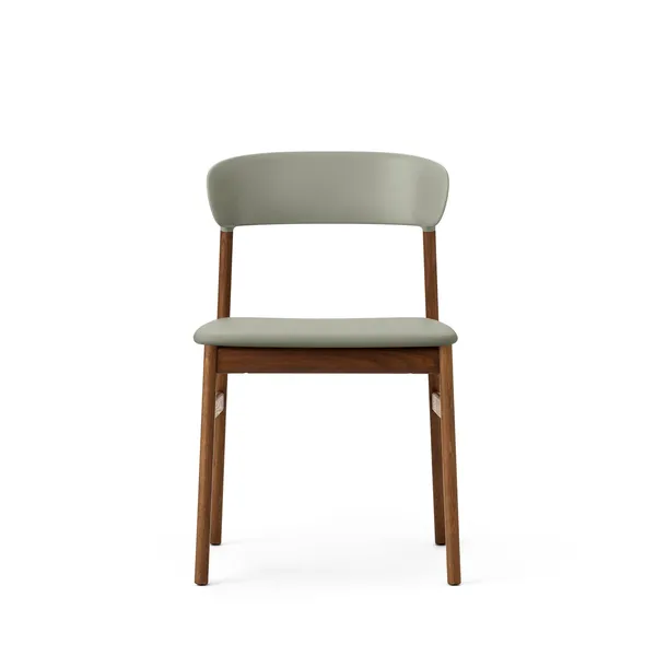 Herit Dining Chair Leather Upholstered Smoked Oak/Dusty Green