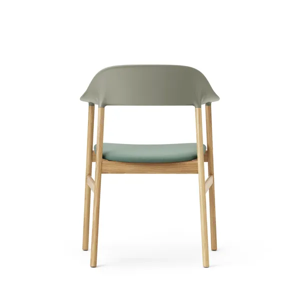 Herit Dining Chair w. Armrest Upholstered Oak/Dusty Green