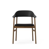Herit Dining Chair w. Armrests Upholstered Smoked Oak/Black