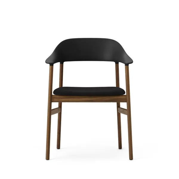 Herit Dining Chair w. Armrests Upholstered Smoked Oak/Black