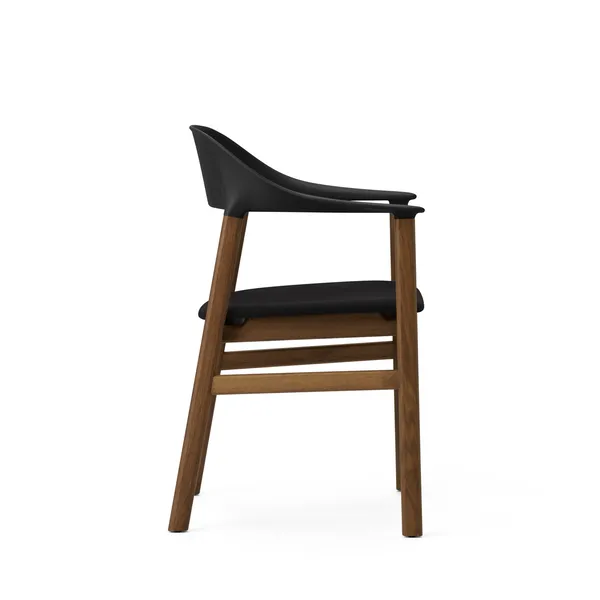 Herit Dining Chair w. Armrests Upholstered Smoked Oak/Black