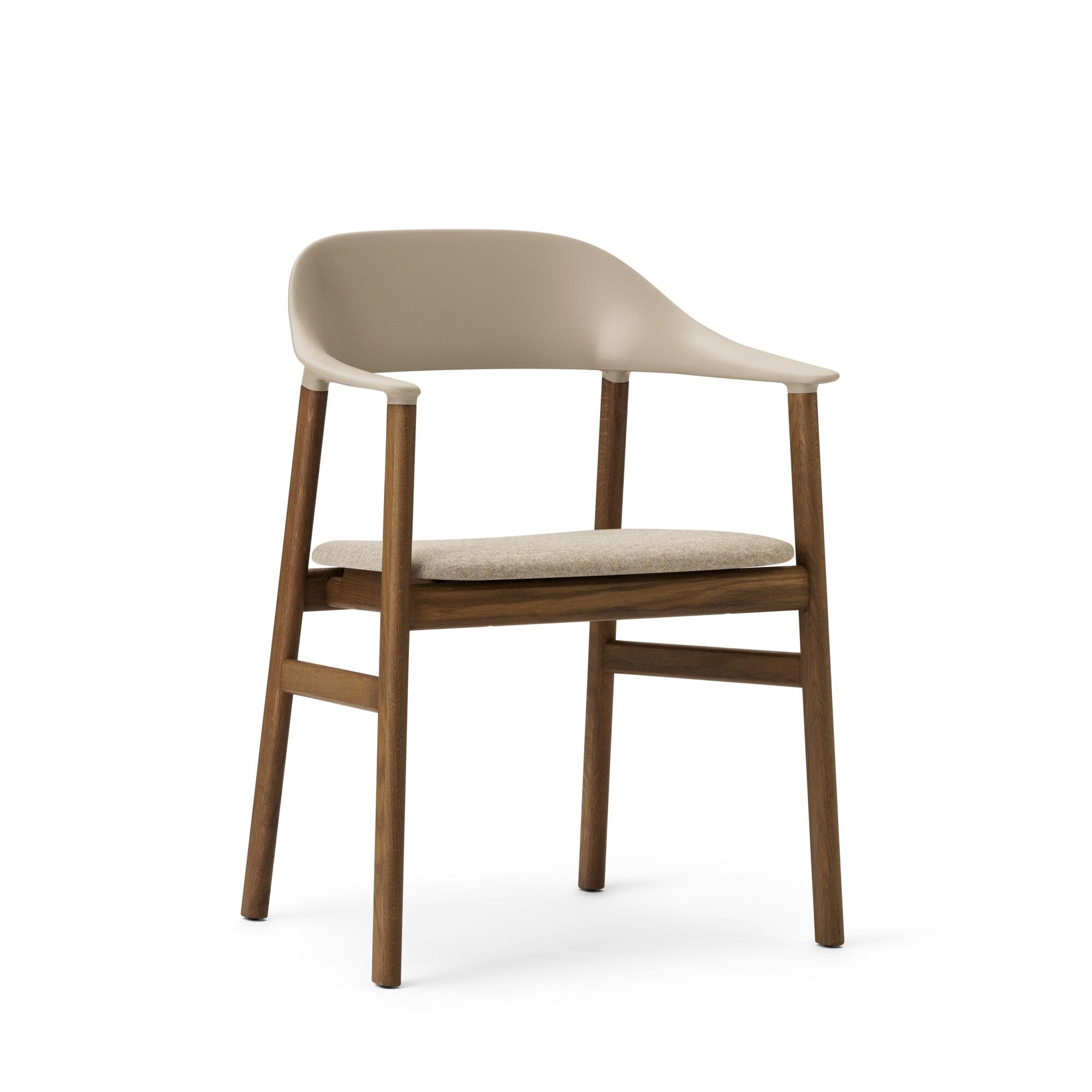 Herit Chaise de Table à Manger M. Accoudoirs Rembourré Chêne Fumé/Sable