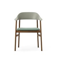 Herit Dining Chair w. Armrests Upholstered Smoked Oak/Dusty Green