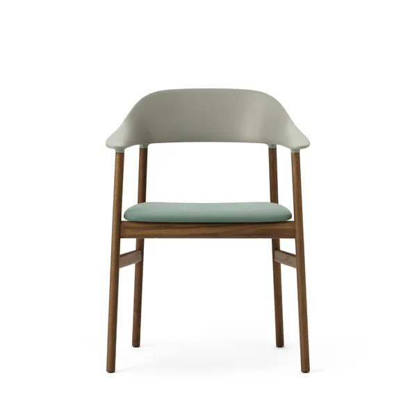 Herit Dining Chair w. Armrests Upholstered Smoked Oak/Dusty Green