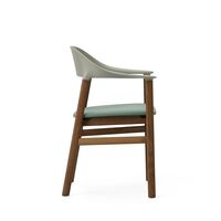 Herit Dining Chair w. Armrests Upholstered Smoked Oak/Dusty Green