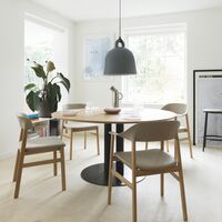 Herit Dining Chair w. Armrests Upholstered Smoked Oak/Dusty Green