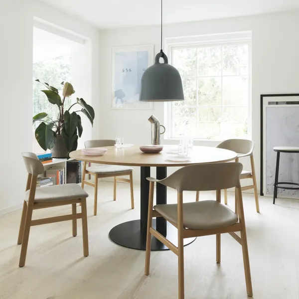 Herit Dining Chair w. Armrests Upholstered Smoked Oak/Dusty Green