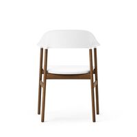 Herit Dining Chair w. Armrests Leather Upholstered Smoked Oak/White
