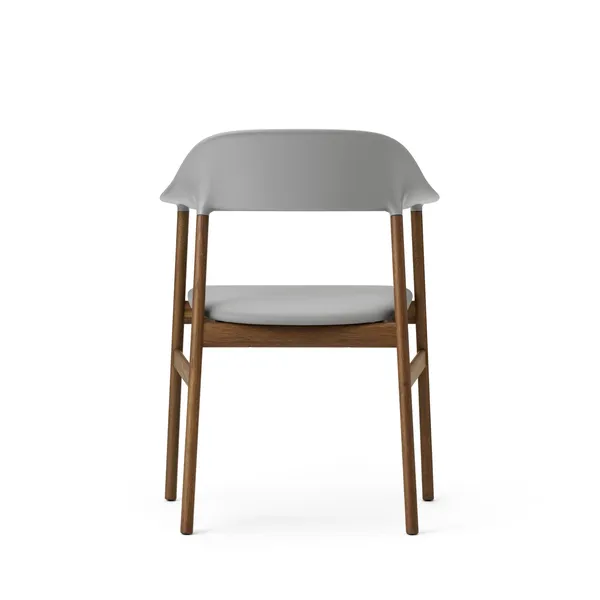 Herit Dining Chair w. Armrests Leather Upholstered Smoked Oak/Gray