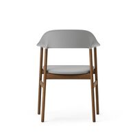 Herit Dining Chair w. Armrests Leather Upholstered Smoked Oak/Gray